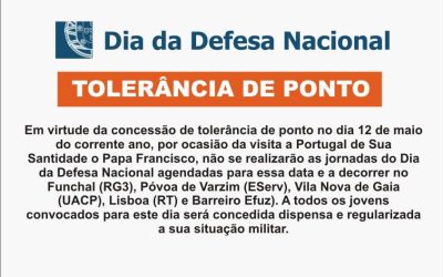 Dia da Defesa Nacional – Tolernância de Ponto