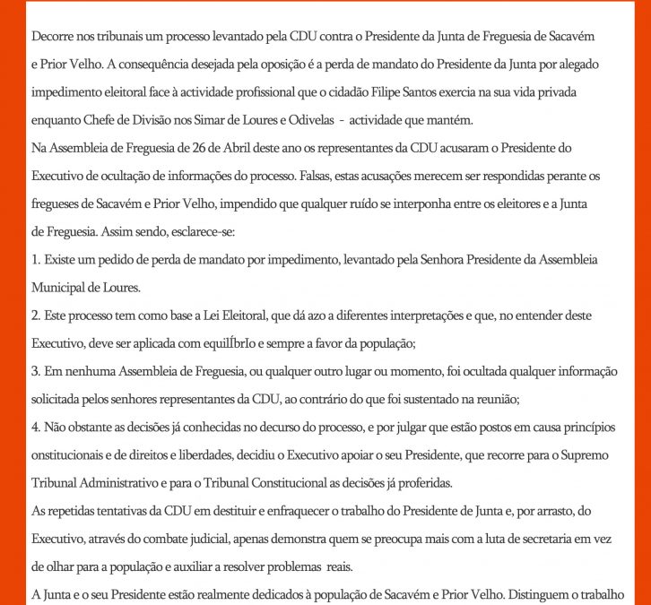 Comunicado à População