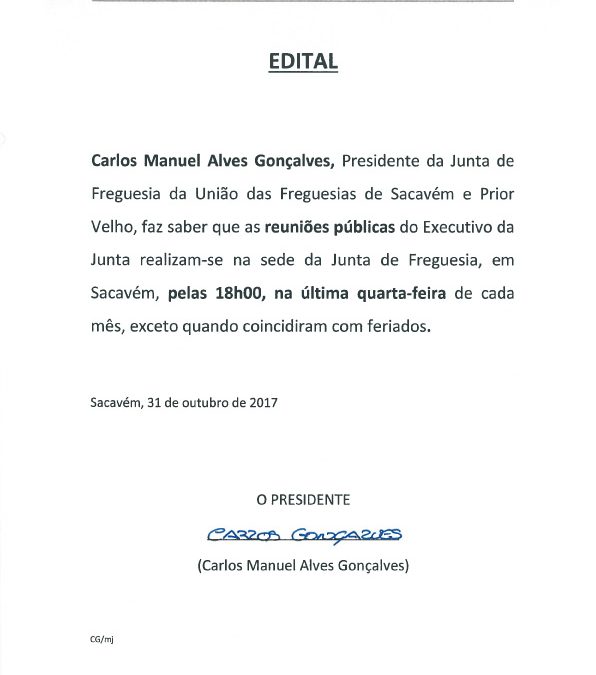 Reuniões públicas do Executivo