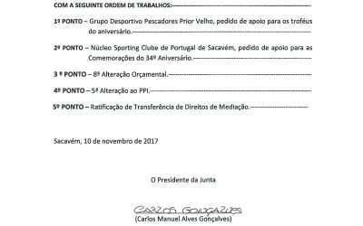 4ª Reunião Ordinária de Executivo – 15 de novembro