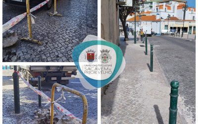 A DECORRER | REQUALIFICAÇÃO E MELHORAMENTO DO ESPAÇO PÚBLICO | COLOCAÇÃO E SUBSTITUIÇÃO DE PILARETES