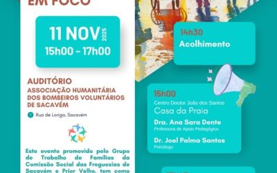 DIVULGAÇÃO | “APRENDER PARA INCLUIR – NECESSIDADES EDUCATIVAS ESPECÍFICAS EM FOCO” | 11 DE NOVEMBRO | 15H00 | AUDITÓRIO DA ASSOCIAÇÃO HUMANITÁRIAS DOS BOMBEIROS VOLUNTÁRIOS DE SACAVÉM