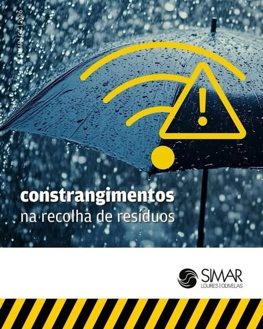 AVISO| SIMAR | ALERTA DE TEMPO SEVERO | DEPRESSÃO KRISTIN | CONSTRANGIMENTOS NA RECOLHA DE RESÍDUOS URBANOS