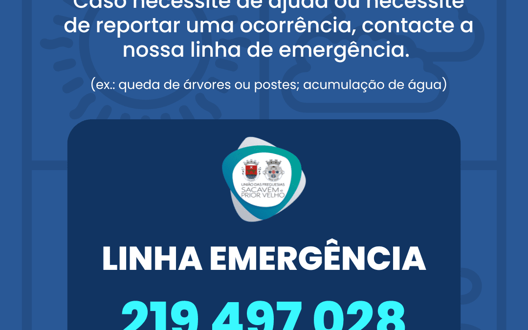 AVISO METEOROLÓGICO | AMARELO – LARANJA | LINHA DE EMERGÊNCIA: 219 497 028