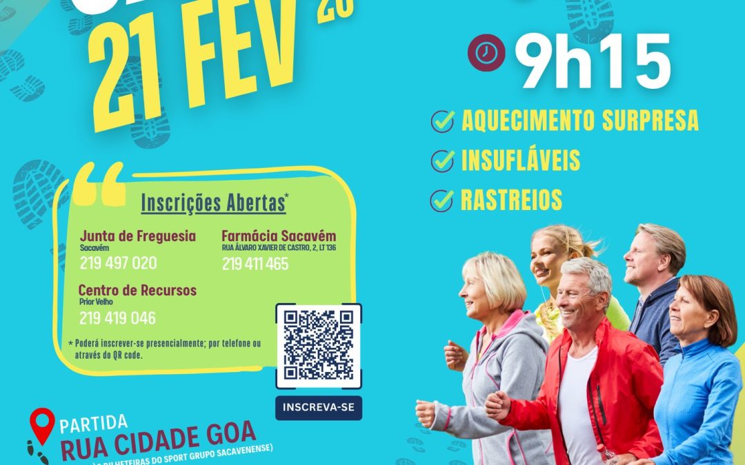 INSCRIÇÕES ABERTAS | CAMINHADA | 21 DE FEVEREIRO 2026 | 9H15