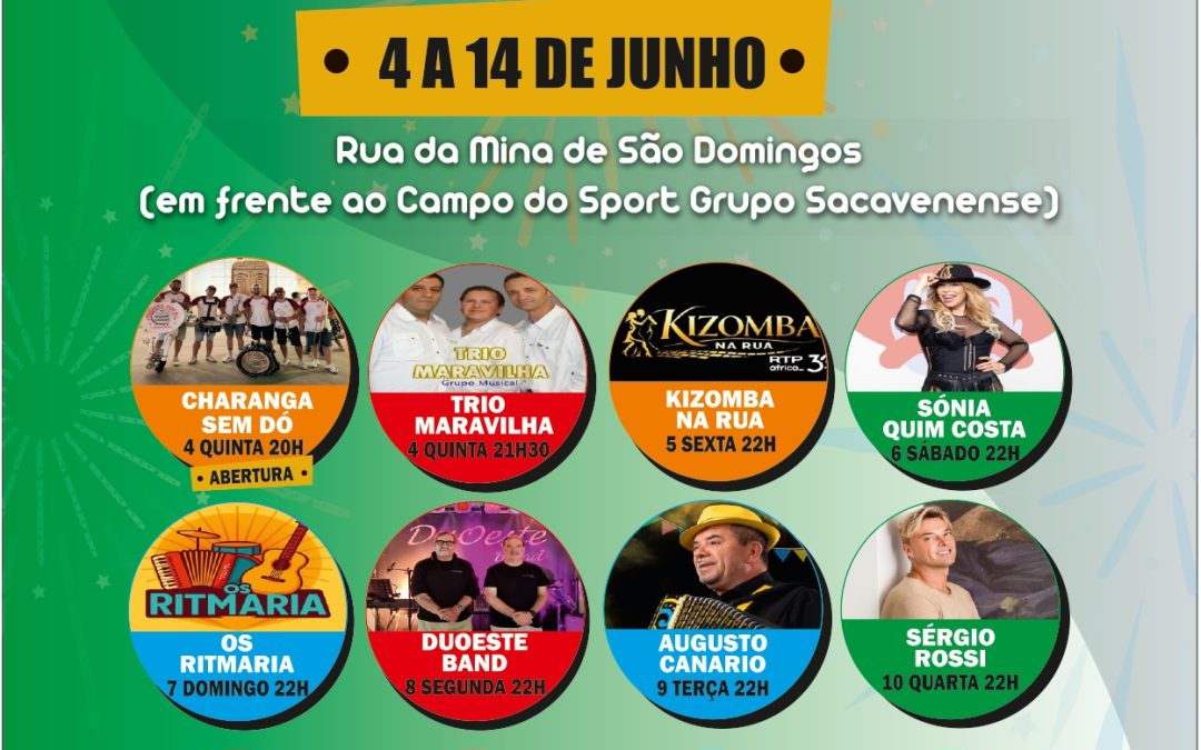 FESTAS DA CIDADE DE SACAVÉM 2026 | 4 A 14 DE JUNHO | SACAVÉM