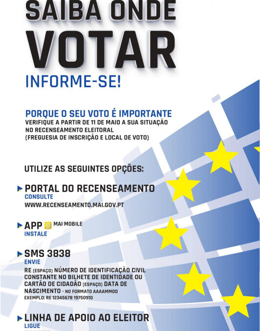 SAIBA ONDE VOTAR! ELEIÇÕES EUROPEIAS | 26 MAIO 2019