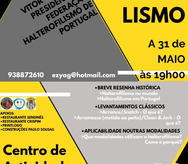 WORKSHOP DE HALTEROFILISMO – 31 maio 2019