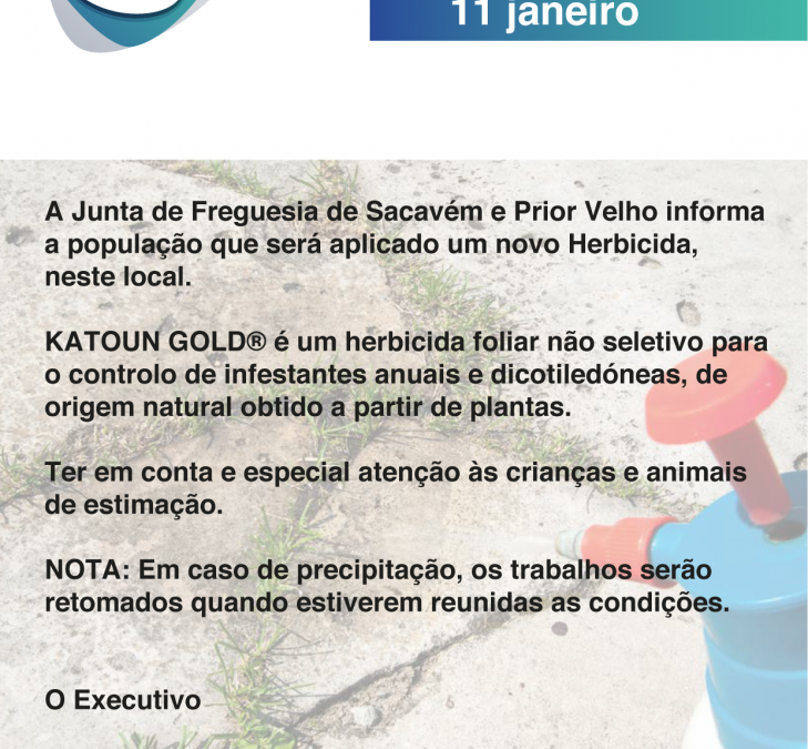 Aplicação de Herbicida KATOUN GOLD – 11 janeiro 2020