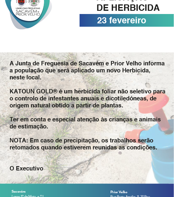 Aplicação de Herbicida KATOUN GOLD – 23 fevereiro 2019