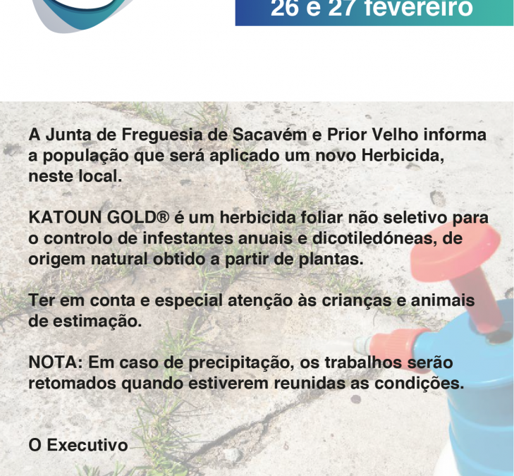 Aplicação de Herbicida KATOUN GOLD – 26 e 27 fevereiro 2019