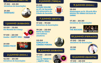 FESTAS DA CIDADE DE SACAVÉM 2019 – 31 de maio a 16 de junho 2019