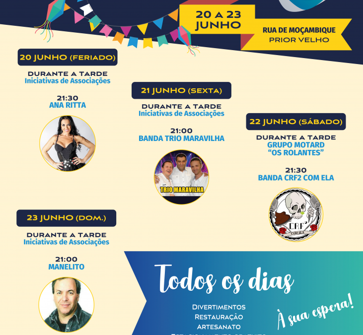 FESTAS DA VILA DO PRIOR VELHO – 20 a 23 junho 2019