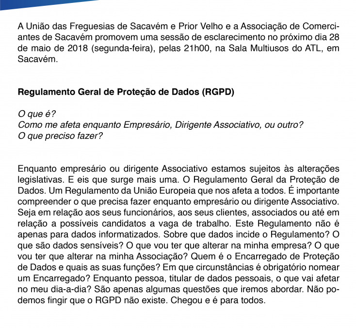 Sessão de Esclarecimento – 28 maio