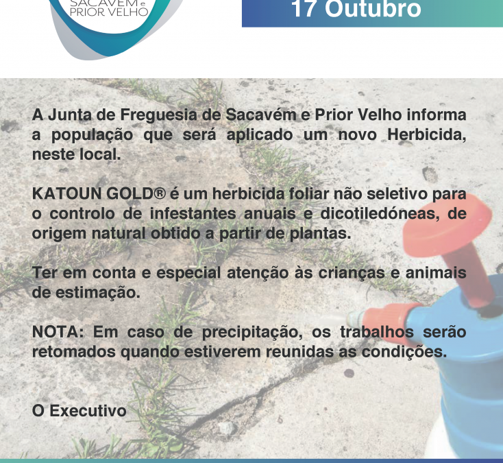 Aplicação de Herbicida KATOUN GOLD – 17 outubro 2020