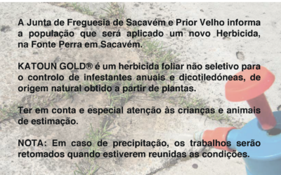 AVISO | APLICAÇÃO DE HERBICIDA | FONTE PERRA