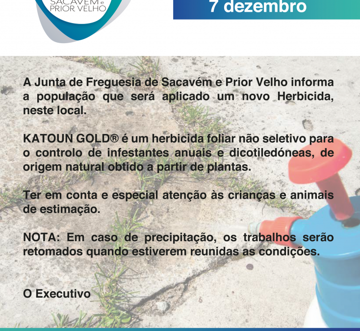 Aplicação de Herbicida KATOUN GOLD – 07 dezembro 2019