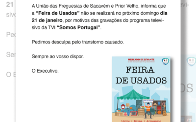 INFORMAÇÃO | FEIRA DE USADOS | 21 DE JANEIRO | SACAVÉM￼