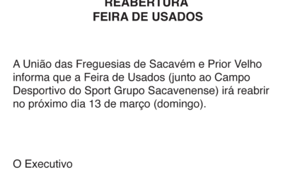 REABERTURA FEIRA DE USADOS | 13 DE MARÇO