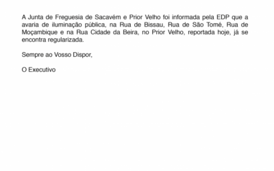 Informação à População – Iluminação Pública Regularizada