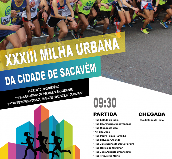 XXXIII MILHA URBANA DA CIDADE DE SACAVÉM – 26 janeiro 2020