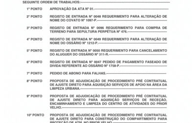 EDITAL Nº 2 – Reunião Ordinária do Executivo – 15 janeiro 2020