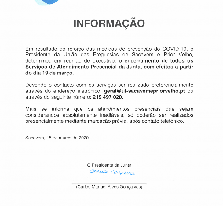 ENCERRAMENTO – SERVIÇOS DE ATENDIMENTO PRESENCIAL