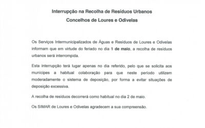 SIMAR – recolha de resíduos urbanos interrompida – 1 maio